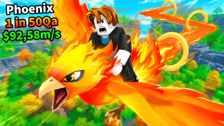 Official Ride A Pet promotional image showing a player riding a Phoenix